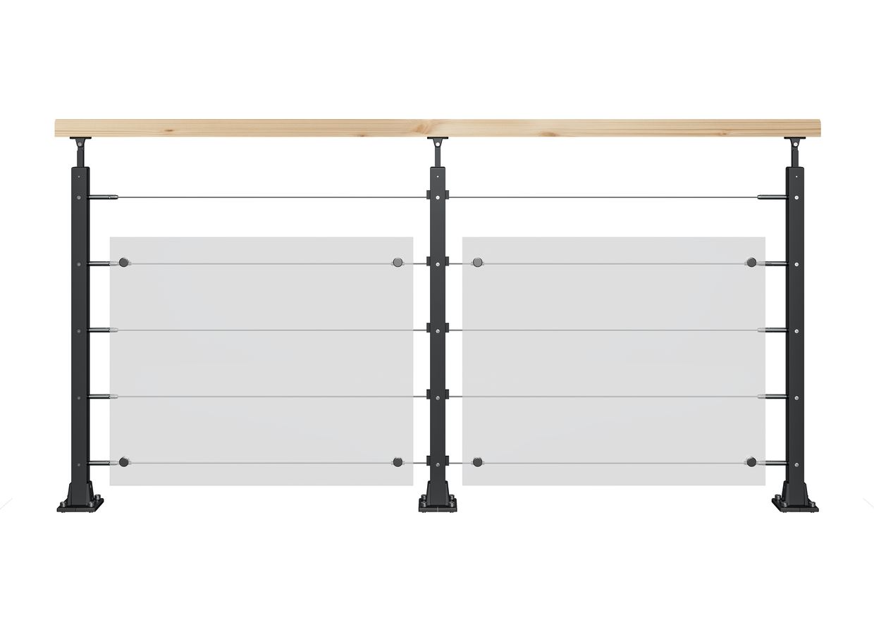 Balustrade EPURE avec câbles en inox-Lapeyre
