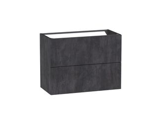 Meuble sous-vasque gain de place L.80 cm, 2 tiroirs, décor naturel FORMEO Main Image