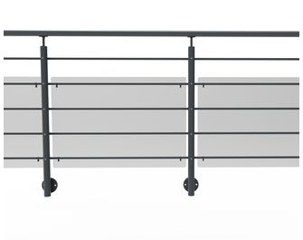 Balustrade Lisséo en aluminium latérale | Lapeyre