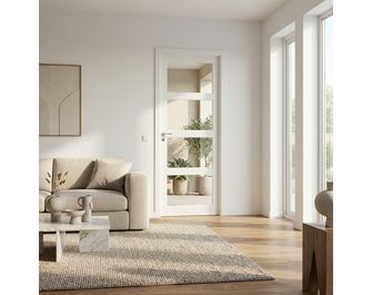Vitrage pour porte Milan Prêt-à-peindre - transparent - Portes