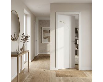 Bloc porte thermique huisserie 90 prêt-à-peindre ARCHE ALVEO|Lapeyre