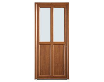 Porte d'entrée AMELIE PVC Chêne miel/Blanc 215 x 90 cm-Lapeyre