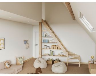 Escalier gain de place HILO droit sapin avec rampe-Lapeyre