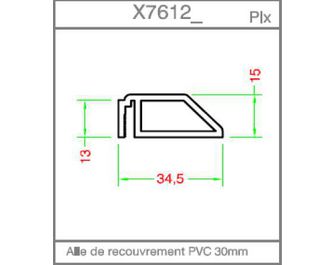 Habillage mouluré 15 x 34mm pour bâti sans aile PVC Main Image