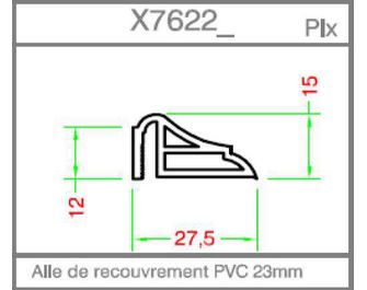 Habillage mouluré 8x23mm pour bâti sans aile PVC Main Image