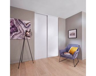 Pack 2 portes de placard coulissantes Glisséo 2 décor blanc veiné | Lapeyre