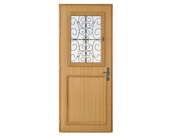 Porte d'entrée ANNE-SOPHIE Chêne avec châssis ouvrant sur mesure-Lapeyre