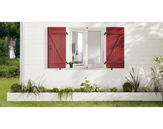 Persienne pliante en PVC NANCY ferrage Inox sur mesure-Lapeyre