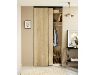 Porte de placard coulissante décor bois UNION | Lapeyre