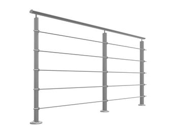 Balustrade Prestio en aluminium - Pack 2M fixation à plat -Lapeyre