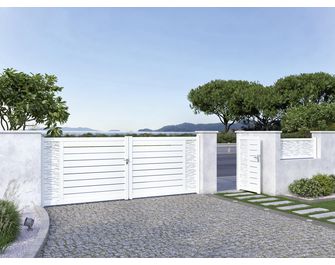 Portail coulissant Aluminium Catane ligne horizontale sur mesure-Lapeyre