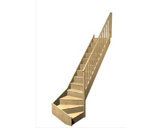 Escalier Faubourg quart tournant bas rampe Idéal Main Image