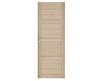 Porte seule QUADRAL *** Chêne plaqué - 4 panneaux - Menuisée-Lapeyre