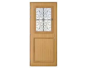 Porte d'entrée ANNE-SOPHIE Chêne avec châssis ouvrant sur mesure-Lapeyre