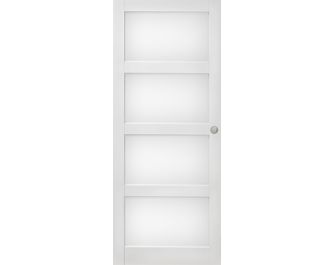 Porte coulissante ELEGANCE vitrée *** Laqué blanc sans serrure-Lapeyre