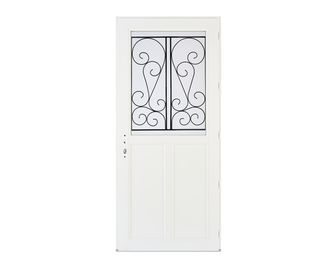 Porte d'entrée GUERANDE 2 PVC Blanc 215 x 90 cm-Lapeyre