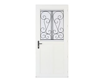 Porte d'entrée GUERANDE 2 PVC Blanc 215 x 90 cm-Lapeyre