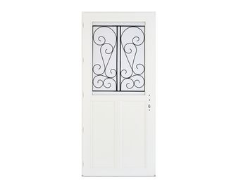 Porte d'entrée GUERANDE 2 PVC Blanc 215 x 90 cm-Lapeyre