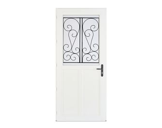 Porte d'entrée GUERANDE 2 PVC Blanc 215 x 90 cm-Lapeyre