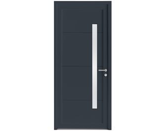 Porte d'entrée ALICE PVC Gris/Blanc 215 x 90 cm-Lapeyre
