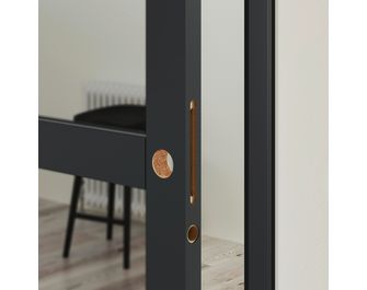 Porte coulissante ELEGANCE vitrée *** Laqué blanc avec serrure-Lapeyre