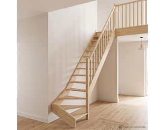 Escalier Kino quart tournant bas avec rampe - Lapeyre