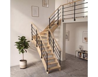 Escalier Aria Quart tournant intermédiaire rampe Evan-.Lapeyre