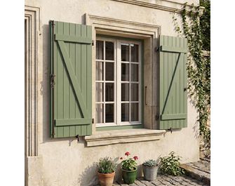 Volet battant Lorraine bois exotique sur mesure - Lapeyre