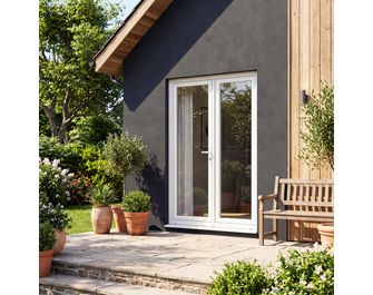 Porte-fenêtre Pria PVC 2 vantaux sans soubassement| Lapeyre