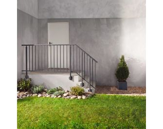 Balustrade OBEISSANTE en aluminium - Poteau en latéral - Extérieur