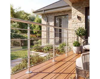 "Kit balustrade LYCIUM à plat en aluminium -Lapeyre"