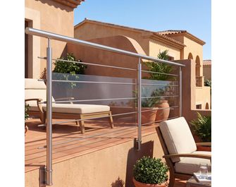 Kit balustrade Inoca tubes pose latérale 2