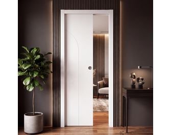 Porte coulissante blanc laqué ARCHE***|Lapeyre