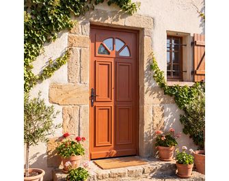 Porte d'entrée Aumale Bois exotique - Portes - Lapeyre