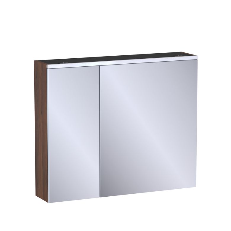Armoire de toil. 2 portes miroir Formeo noyer warmia P H75xL90xP20 Main Image