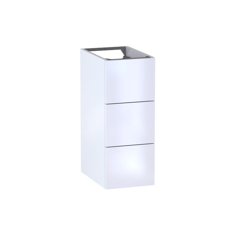 Bas 3 tiroirs Formeo blanc brillant P H75xL30xP45.5 Main Image