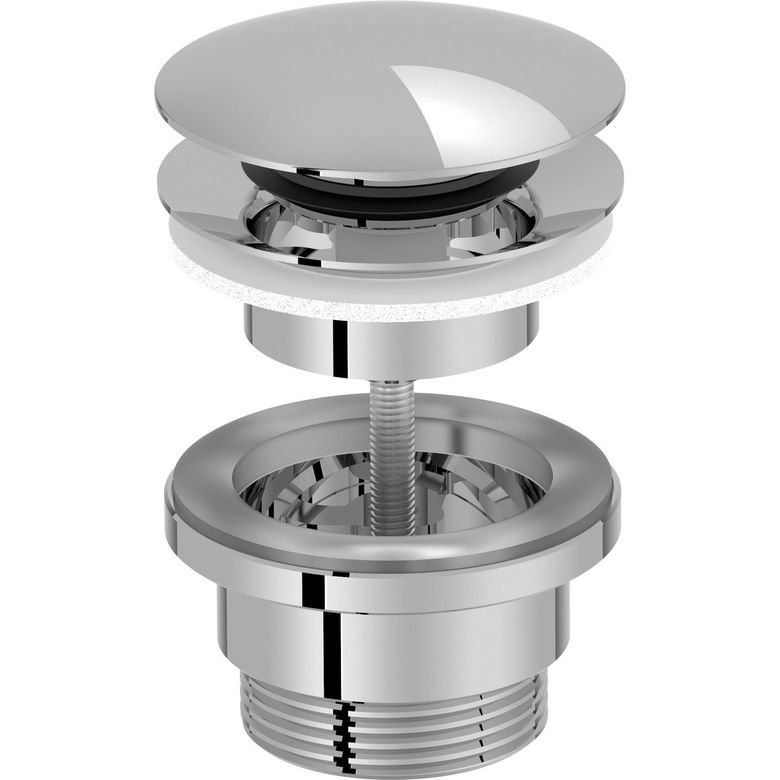 Bonde lavabo LOUISE ronde fermeture clic clac chromé Main Image