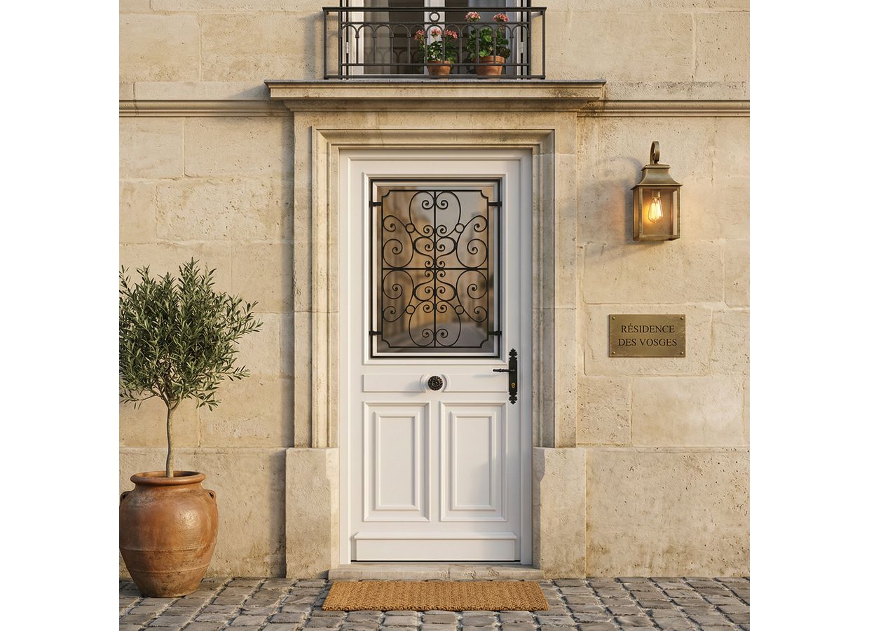 Porte d'entrée Mansart PVC à grille sur-mesure | Lapeyre
