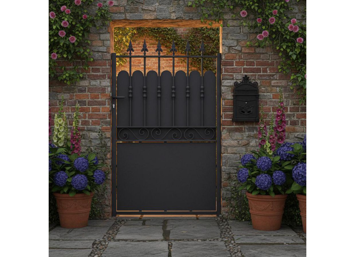 Portillon acier Dommartin plein sur mesure - Extérieur