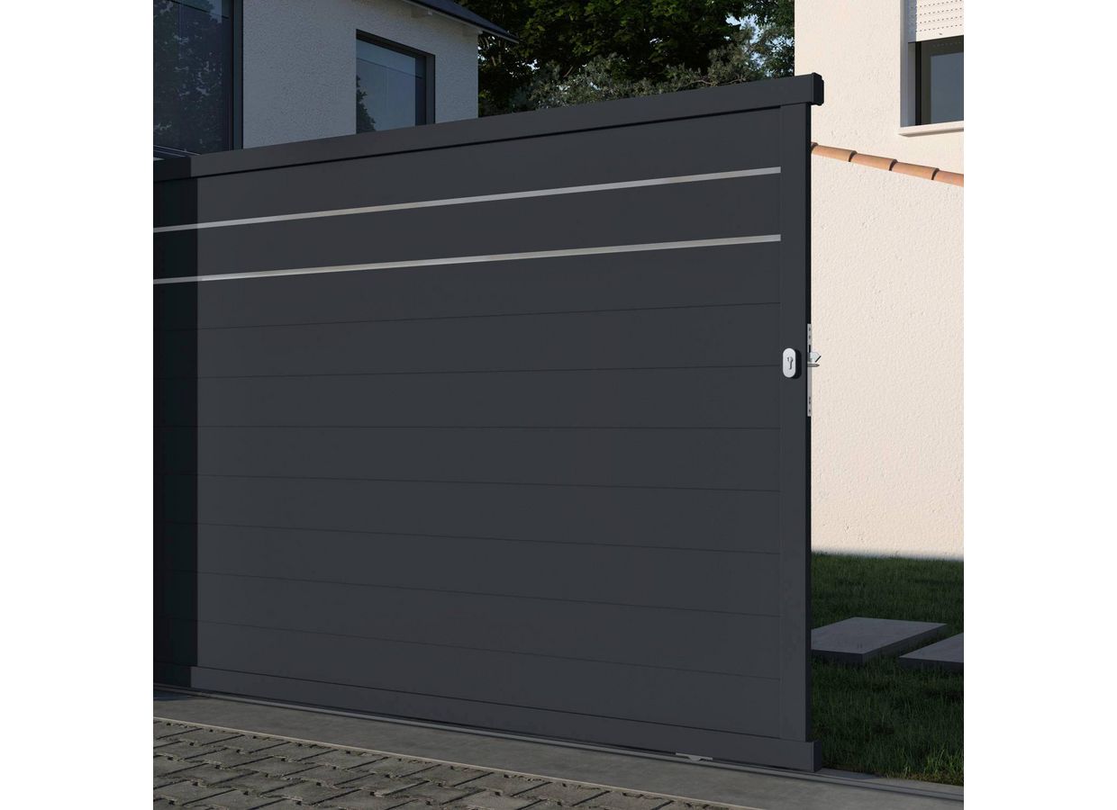 Portail coulissant Aluminium Aoste sur mesure-Lapeyre