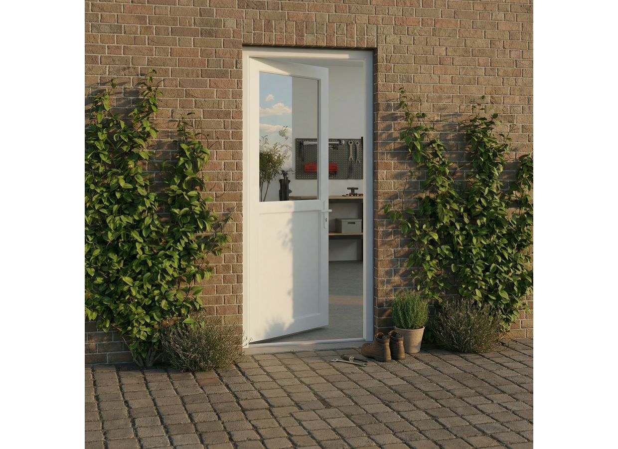 Porte de service PVC Bréhat 2 sur mesure-Lapeyre