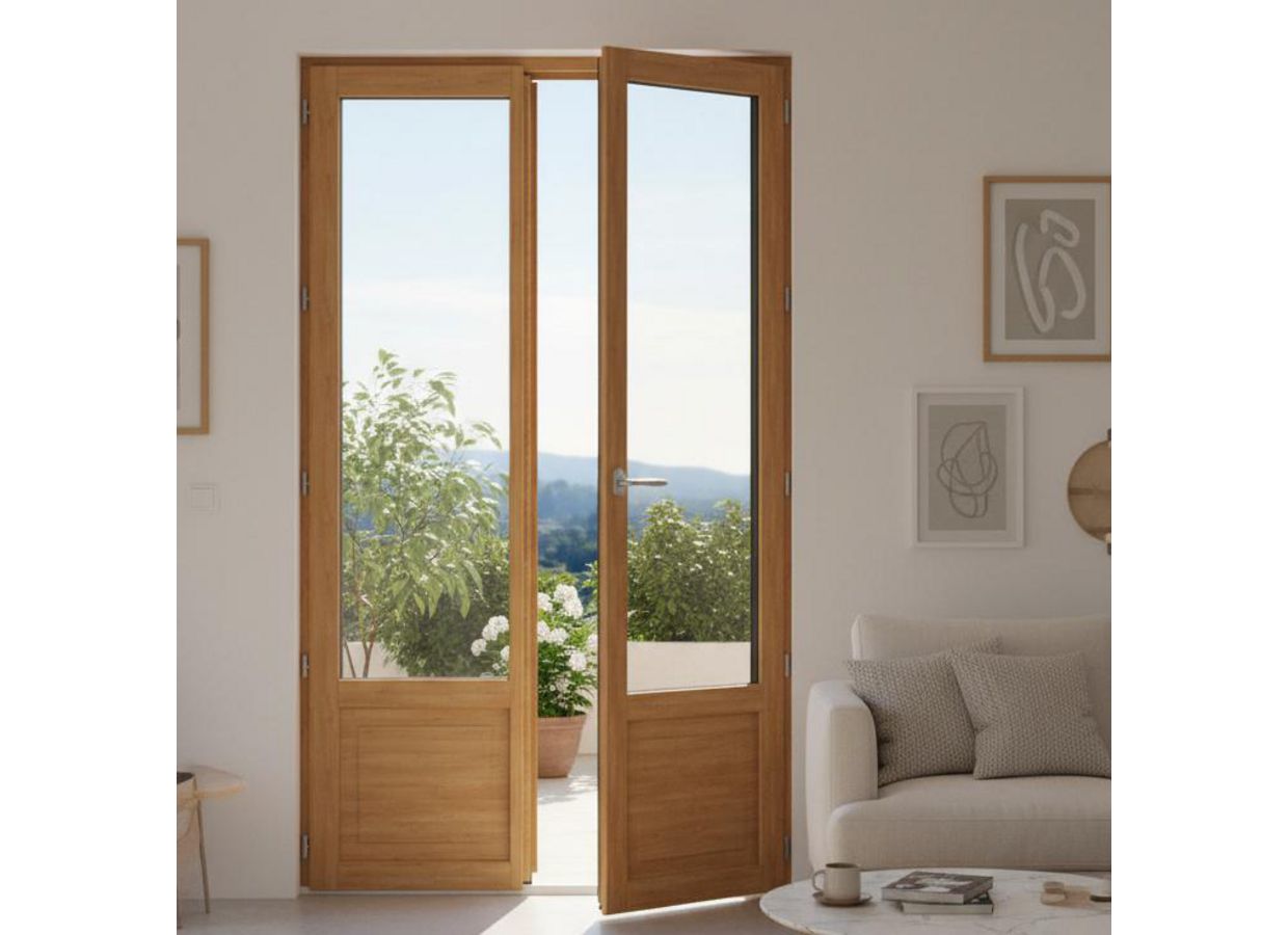 Porte-fenêtre pin ARBOREAL finition lasure sur mesure | Lapeyre