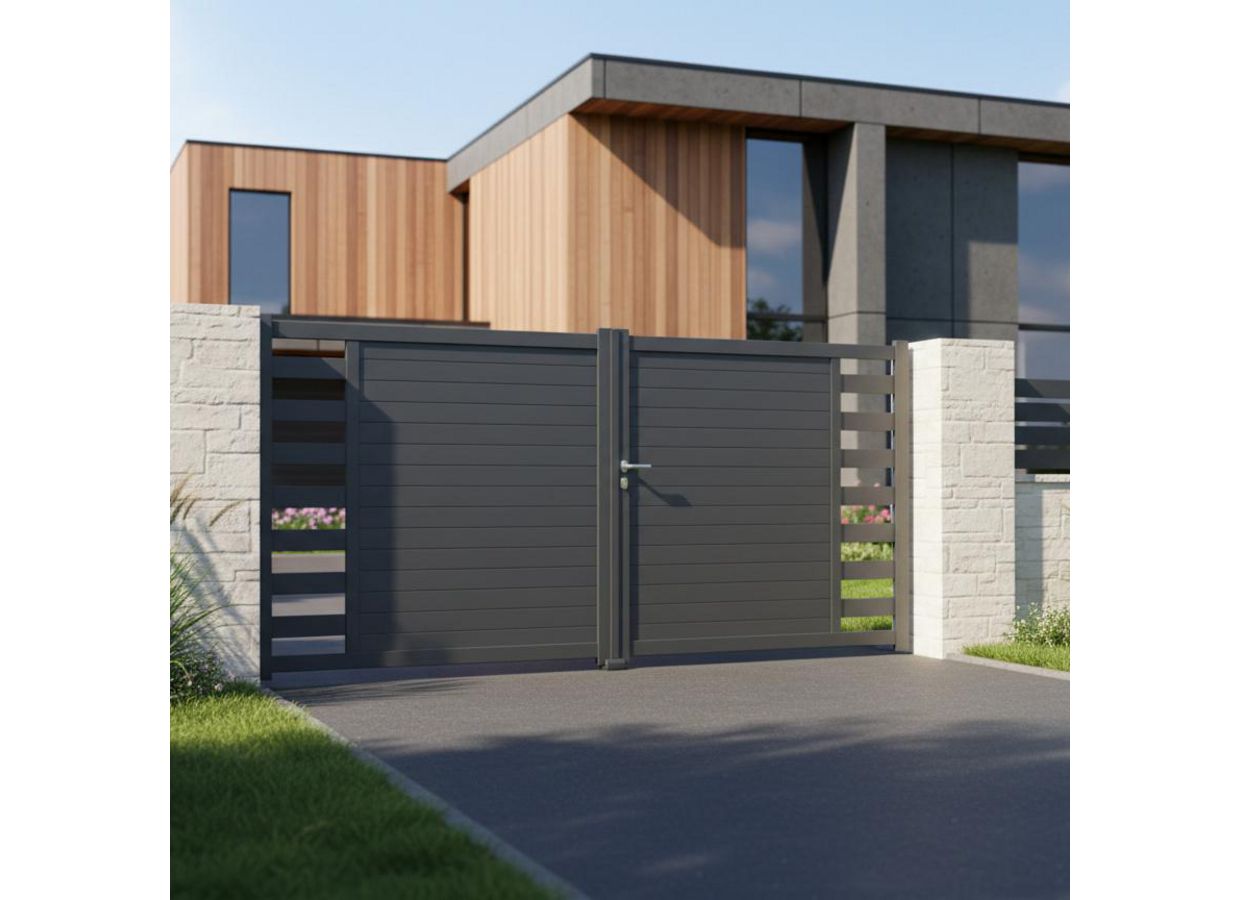 "Portail battant aluminium ANDRIA sur mesure-Lapeyre"