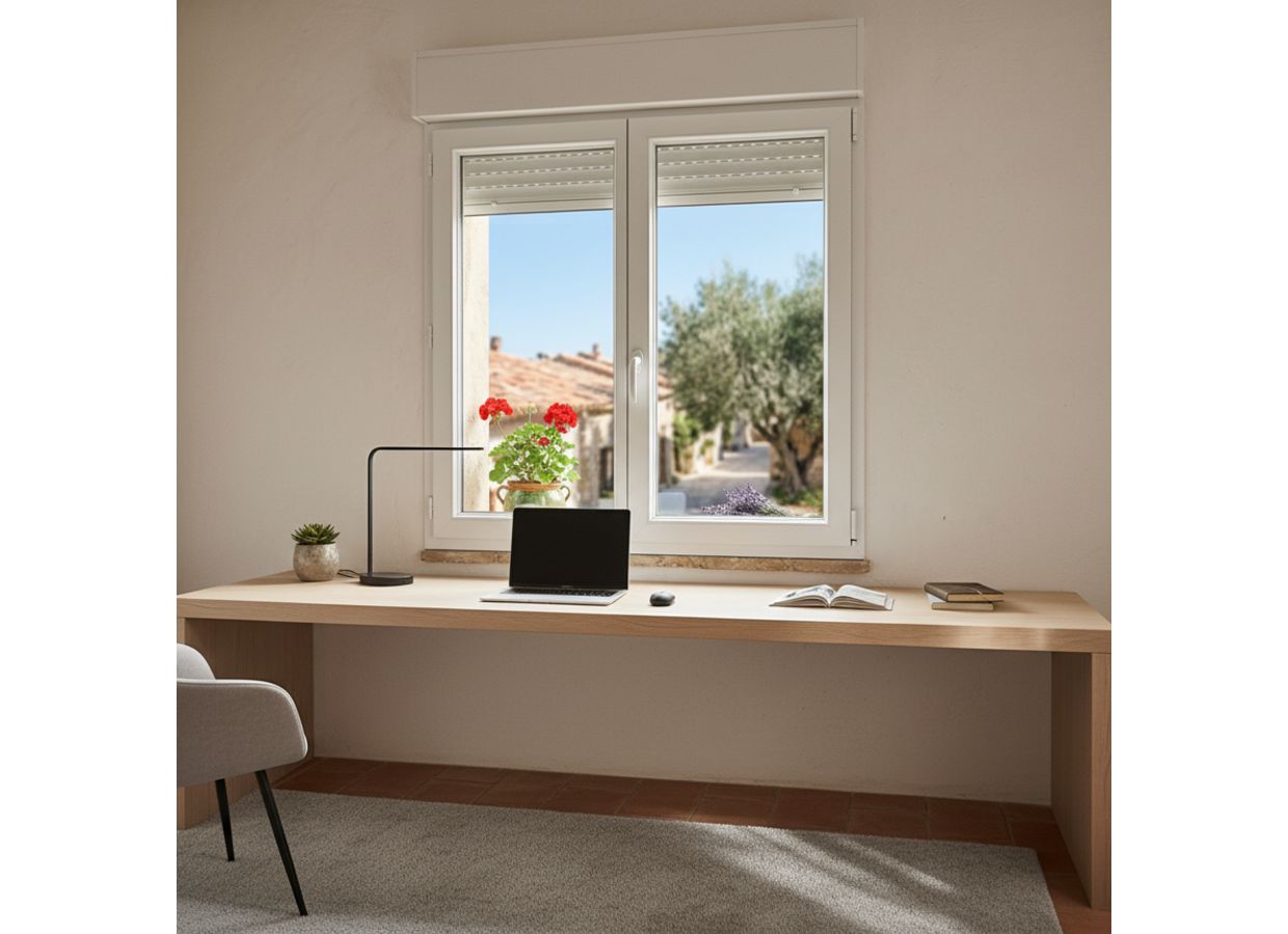 Fenêtre PVC oscillo-battante Pria avec volet roulant intégré sur mesure-Lapeyre