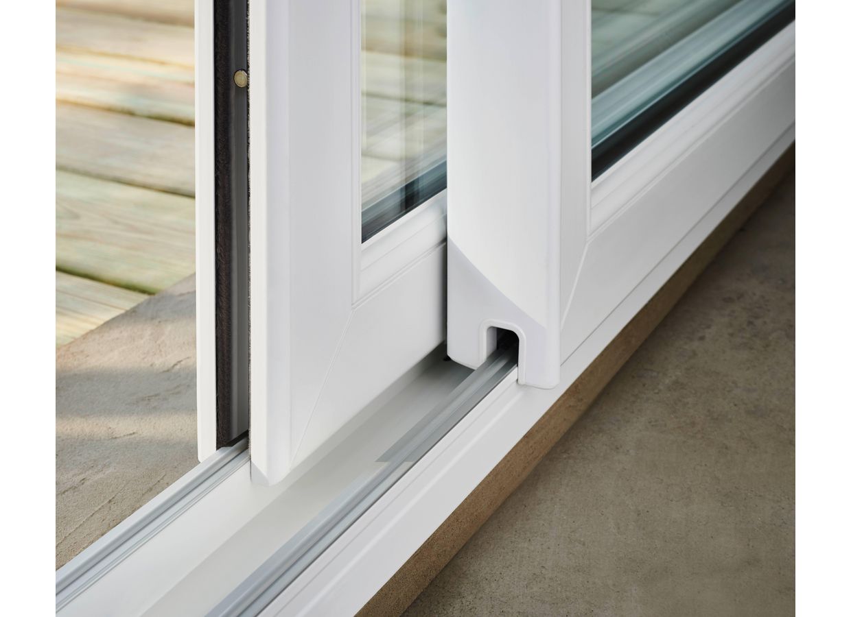 Baie vitrée coulissante CALISTA sur rail PVC blanc sur-mesure-Lapeyre