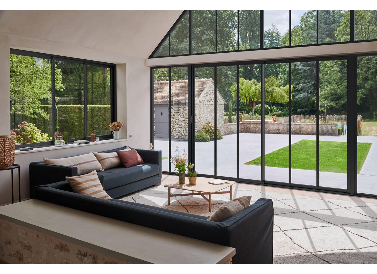 Baie coulissante Néva Aluminium sur mesure  - Fenêtres - Lapeyre