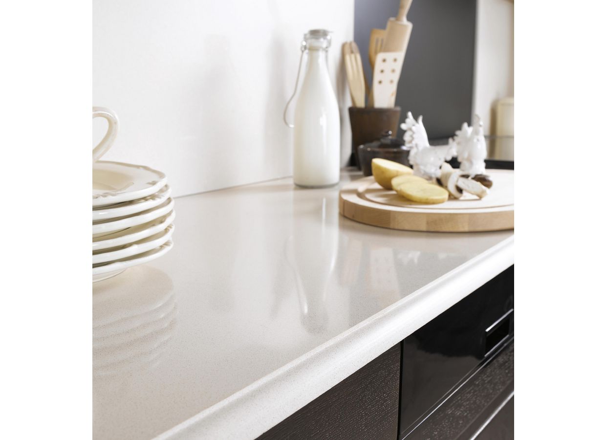 Plan de travail quartz BEIGE sur-mesure Ep.20/40 mm | Lapeyre