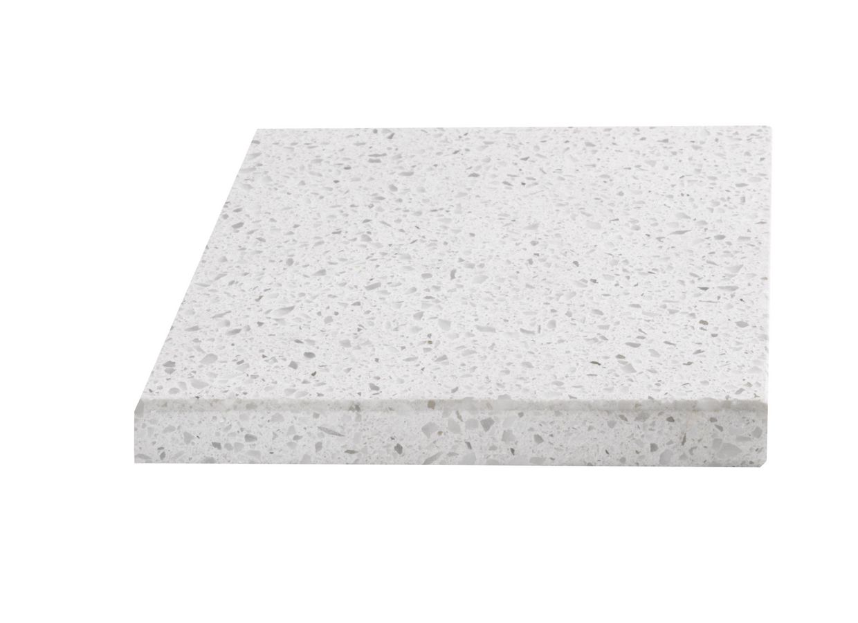 Plan de travail quartz BLANCO GRANITÉ sur-mesure Ep.20/40 mm