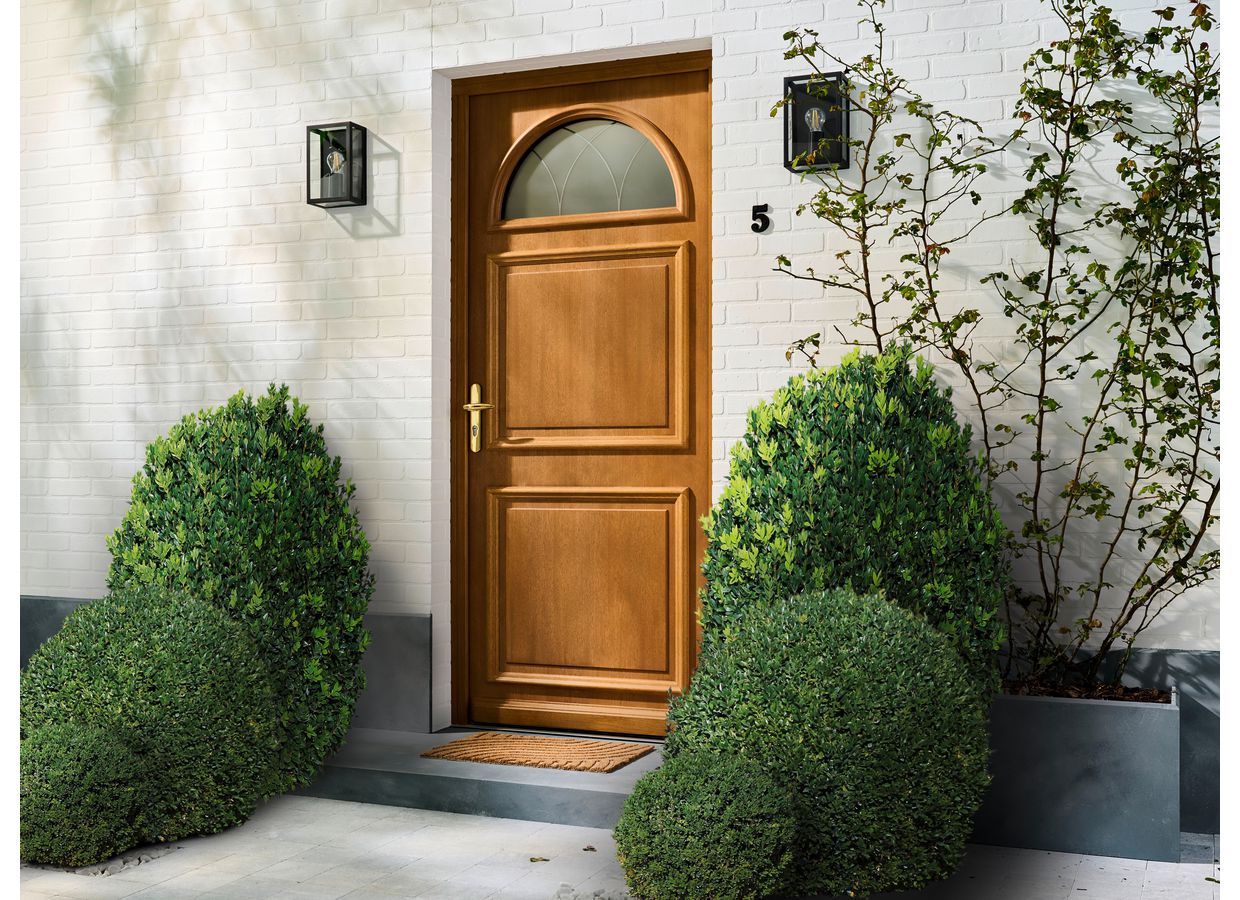 Porte d'entrée AVA-LUNA bois exotique sur mesure-Lapeyre