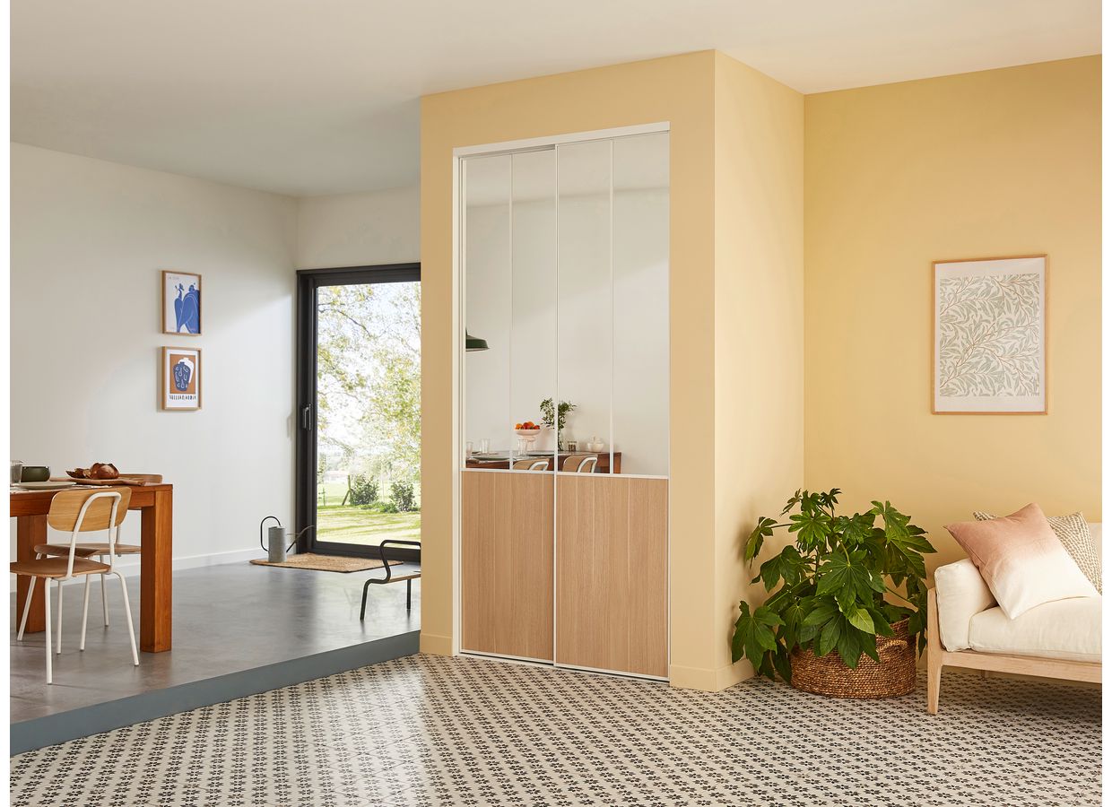 Porte de placard coulissante décor miroir UNION